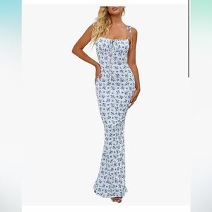 Floral Blue Maxi Dress